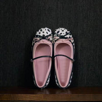 Womens Bow-tie Slingback Low-cut Flat Shoes
