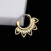 European And American Popular Septum16k Real Gold Personality Real Zirconium Creative Punk Piercing Nose Ring Circle Ornament