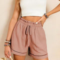 High Waist Lace-up Loose-fitting Wide-leg Short Jumpsuit