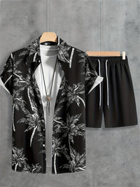 Men's 3D Printed Short-sleeved Shirt Beach Pants Suit