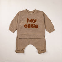 Fashion Rainbow Letters Long Sleeve Sweater Trousers