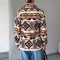 New Women's Plush Printed Jacket Coat