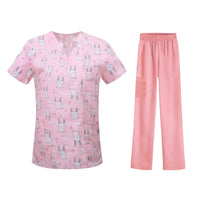 Bestselling Cartoon-print Nurse Uniform Womens Top And Pants