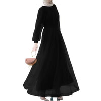 Elegant Double-layered Pleated Mesh Dress With Long Sleevesstylish And Casual