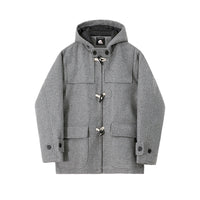 Warm-keeping Cotton Clothing Korean Loose Horn Button Short Woolen Overcoat