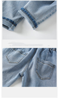 Girls' Two-button Stiletto Jeans Fashionable Slim Fit