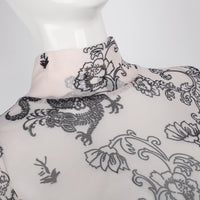Women's See-through Gauze Screen Printing Bottoming Jumpsuit
