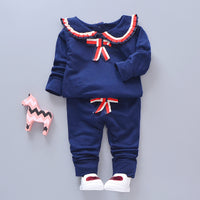 Children's Bear Hooded Two-piece Gold Velvet Set