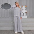 Thickened Elegant Casual Contrasting Color Long-Sleeve Womens Knitted Suit