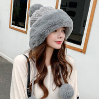 Velvet Thickened Cold And Warm Pure Color Knitted Hat
