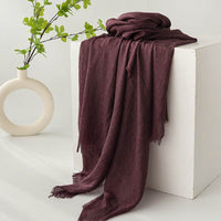 Strict Selection Summer Cotton And Linen Scarf Solid Color Simple Sun Protection