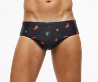 Men's Swimming Briefs With Printed Stitching To Prevent Embarrassment