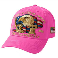 Embroidered American Eagle Head Baseball Cap - America 250th Anniversary Commemorative Design - Cotton Blend Adjustable Snapback Hat For Men And Women