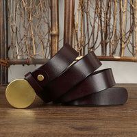 Fashion Smooth Round Buckle Belt For Men