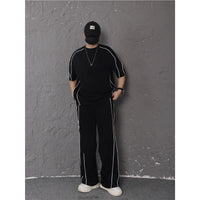 Summer New Color-blocking Trim Design Sporty Casual Two-piece Set