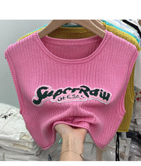 Knitted Waistcoat Vest Women's Inner Match Sleeveless Top