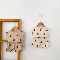 Children's Sleeveless Suit Korean Cute Printed Cotton Baby Two-piece Set