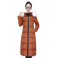 Korean-style Extended Over-the-knee Down Cotton Coat