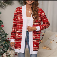 Women's Jacket Loose Printed Ethnic Style Knitted Cardigan