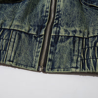 American Style Old Gradient Color Denim Jacket