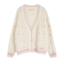 New Womens Sweet Heart-Shaped Lover Sweater Knitted Cardigan