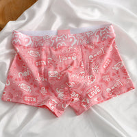 Printing Stylish Cotton Breathable Men's Underwear Cute Cartoon For Teenagers