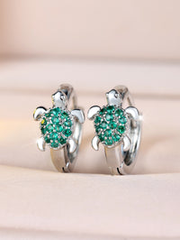 Fashionable Best-Selling Full-Crystal Color Zircon Turtle Earrings