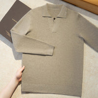Men's Fashion Lapel Loose Casual Knit Sweater