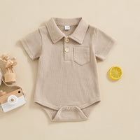 Baby Fashion Casual Solid Color Waffle Jumpsuit