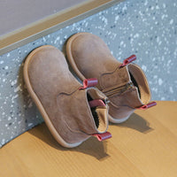 Children's Retro Solid Color British Style Cotton Boots
