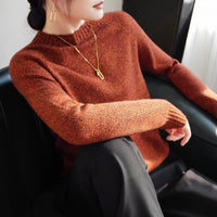 Seven-pin Thickened Skin-friendly Velvet Flower Yarn Sweater Classic Round Neck