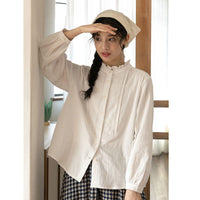 Stand Collar Long Sleeve Women's Shirt Fashionable All-match