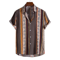 Men's Fashion Printed Short-sleeved Shirt