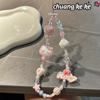Pendant Short Beaded Chain Phone Case Lanyard