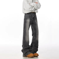 Retro Straight Leisure Washed-out Smoky Gray Jeans