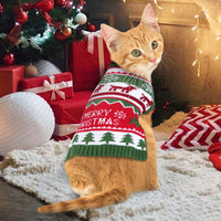 Pet Clothes Sweater Bones Striped Turtleneck Christmas Snowflake