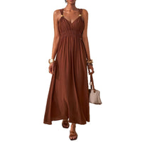 Womens Long Sleeveless Dress With Thin Straps
