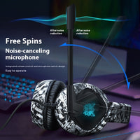 Camouflage Color Head-mounted RGB Computer Wired Bass Gaming Headset For E-sports