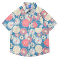 Hong Kong Style Vintage Floral Short-sleeved Shirt For Men