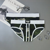 Men's Mesh Camouflage Low Waist Briefs