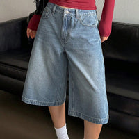 Womens Stylish Vintage Loose-fit Wide-leg Jeans