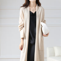 Super Long Wool Knit Cardigan Women