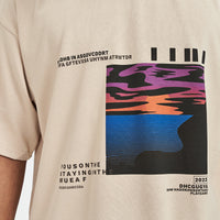 Silhouette Landscape Printing Short Sleeve Men