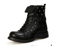 Men's Warm Work Clothing Motorcycle Waterproof High-top Steampunk Leather Boots