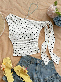 Polka-dot Asymmetric Versatile Camisole For Women