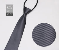 Black Men's Tie Striped Blue Business Tie Lazy Zip Tie In Stock Wholesale Pull Peels