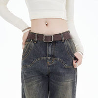 Womens Retro High-Waisted Denim Jeans New Loose Style For FallWinter