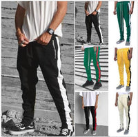 Inside Zipper Contrast Color Trousers Zipper Casual Trousers School Uniform Pants