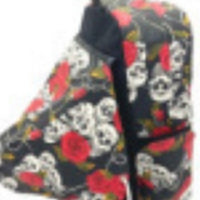 Funny Skull And Rose Hooded Canvas Backpack