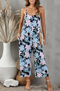 Women's Fashion Temperament Camisole Strap Printed Jumpsuit